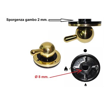 Manopole Per Piani Cottura SMEG - 5 Pezzi In Plastica Dura Dorata, Foro 8mm - Foto 3